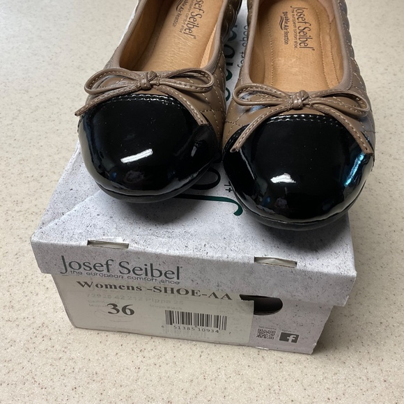 Josef Seibel Pippa 76 Slip On Ballet Black Quilted Toe Bow EU36 US 5-5.5 NEW - Picture 4 of 8